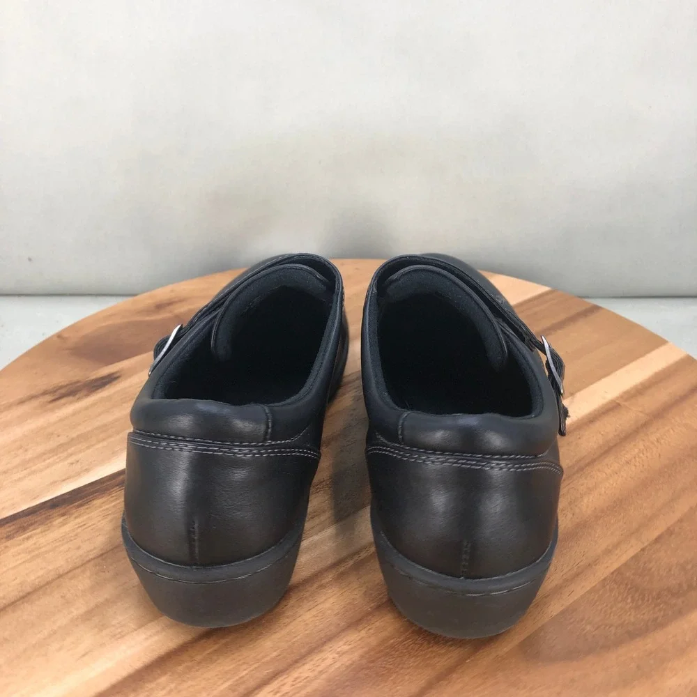 Eastland Sherri Womens Black Leather Buckle Monk Strap Comfort Shoes Size 9.5 W